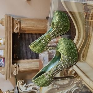 Green Stoned Stiletos